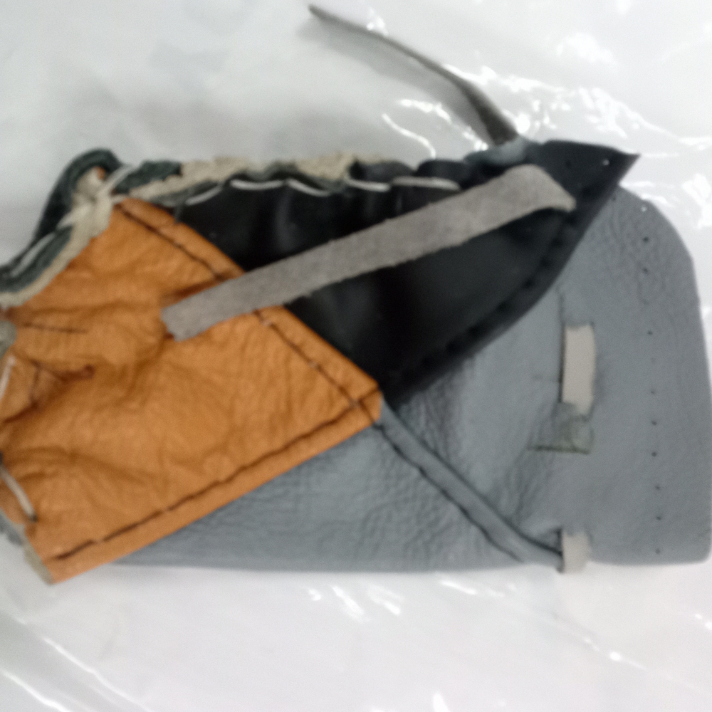 Men's Leather Patchwork Wallet in Gray, Black, and Tan